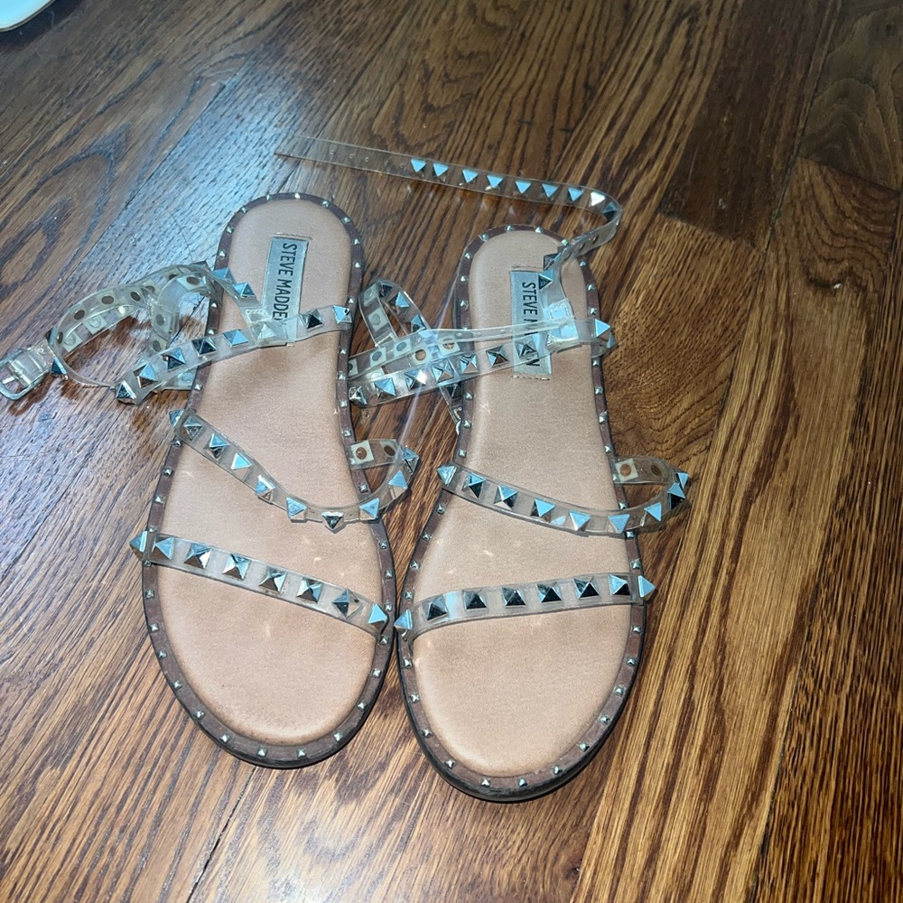 Steve Madden Brown Sandals with Silver Studs